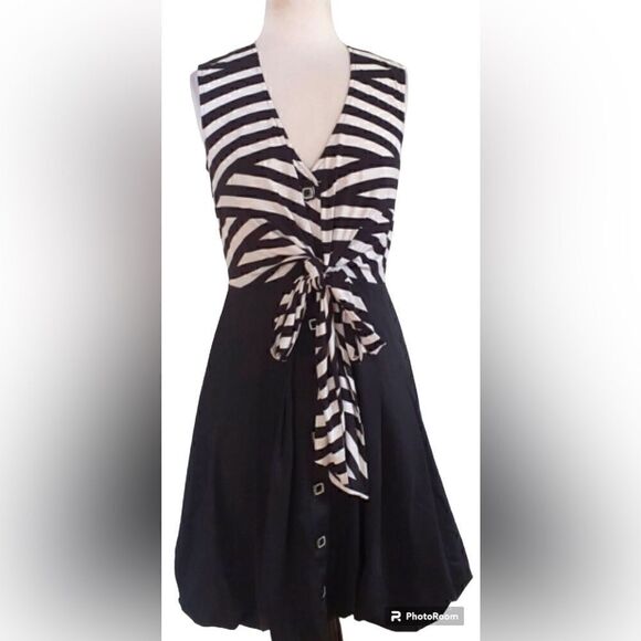 Joseph Ribkoff Striped Party/Coctail Dress - Size 8 - Picture 2 of 7